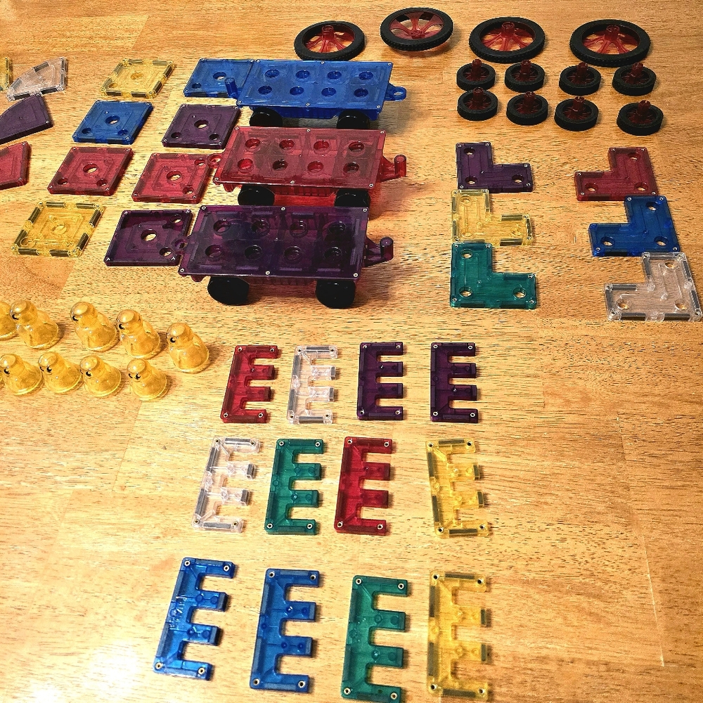 Magnetic Building Tiles- 98 Pieces Multicolored STEM, Ages 3+